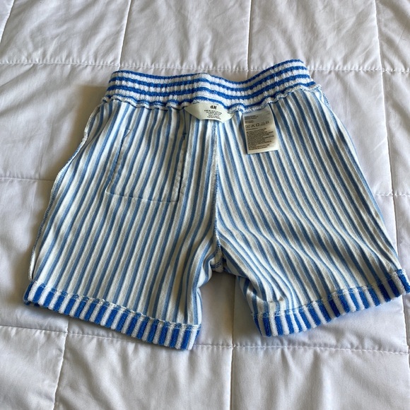 H&M Kids Toddler 5T Terry Cloth Shorts Blue Pull On Elastic Waist Drawstring - Picture 8 of 9